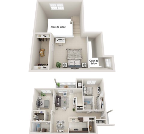 Floor plan for 2 beds, 2 baths, 1581 sqft